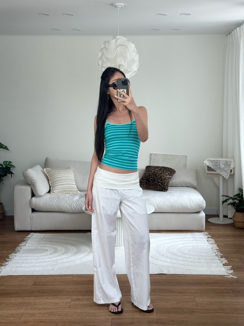 summer fold linen pants