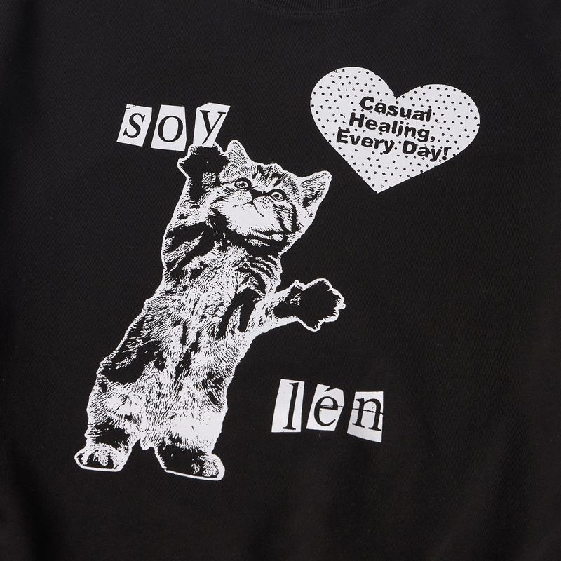 HEART CAT SWEATSHIRTS (BLACK)