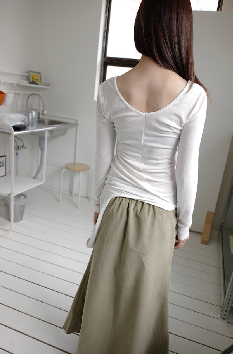 maxi corduroy skirt (2c)