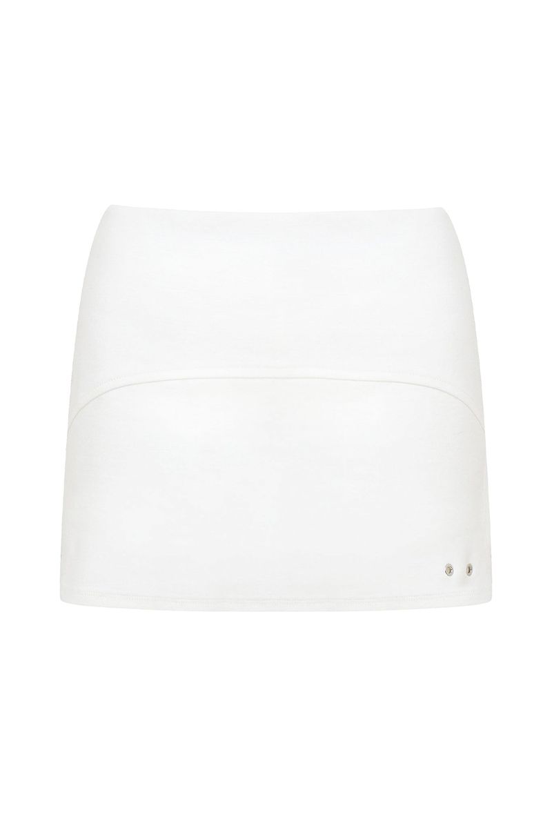 Eyelet slit skirt (white)