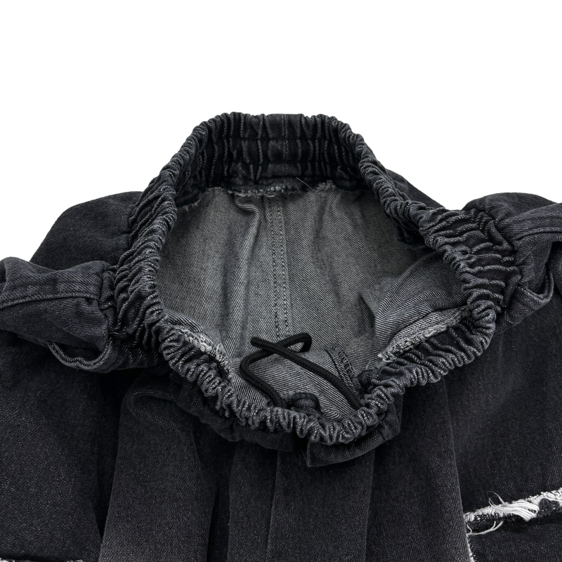 cut-off big pocket denim balloon pt
