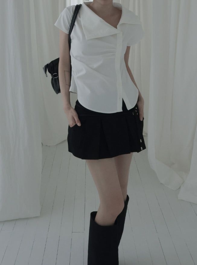 Asel Unbalance Sailor Blouse