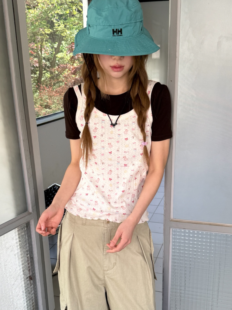 another language（アナザーランゲージ）の「ribbon & bear sleeveless （Tops）」