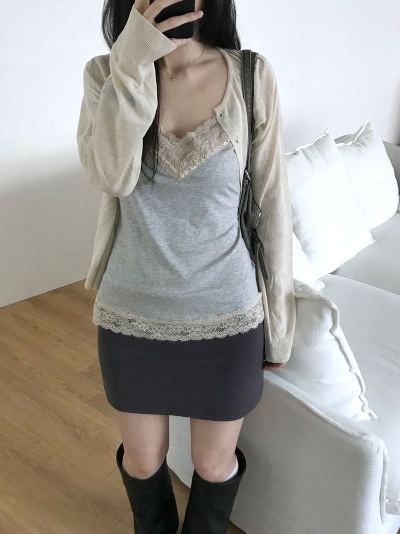 Slash linen round cardigan (4 colors)