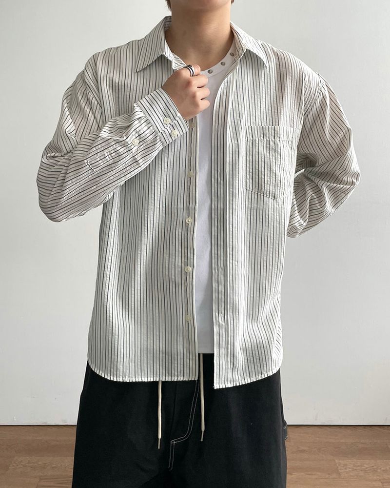 IDF（アイディーエフ）の「Code Seersucker Stripe Shirt（Tops）」