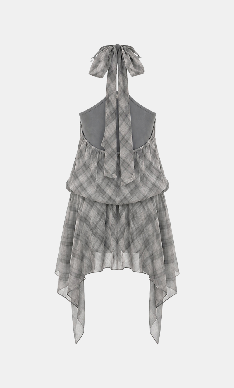 Etra Sheer Plaid Dress