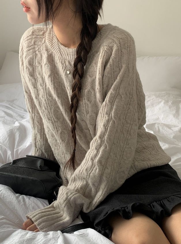 Withy Cable Loose Fit Long Sleeve Knit