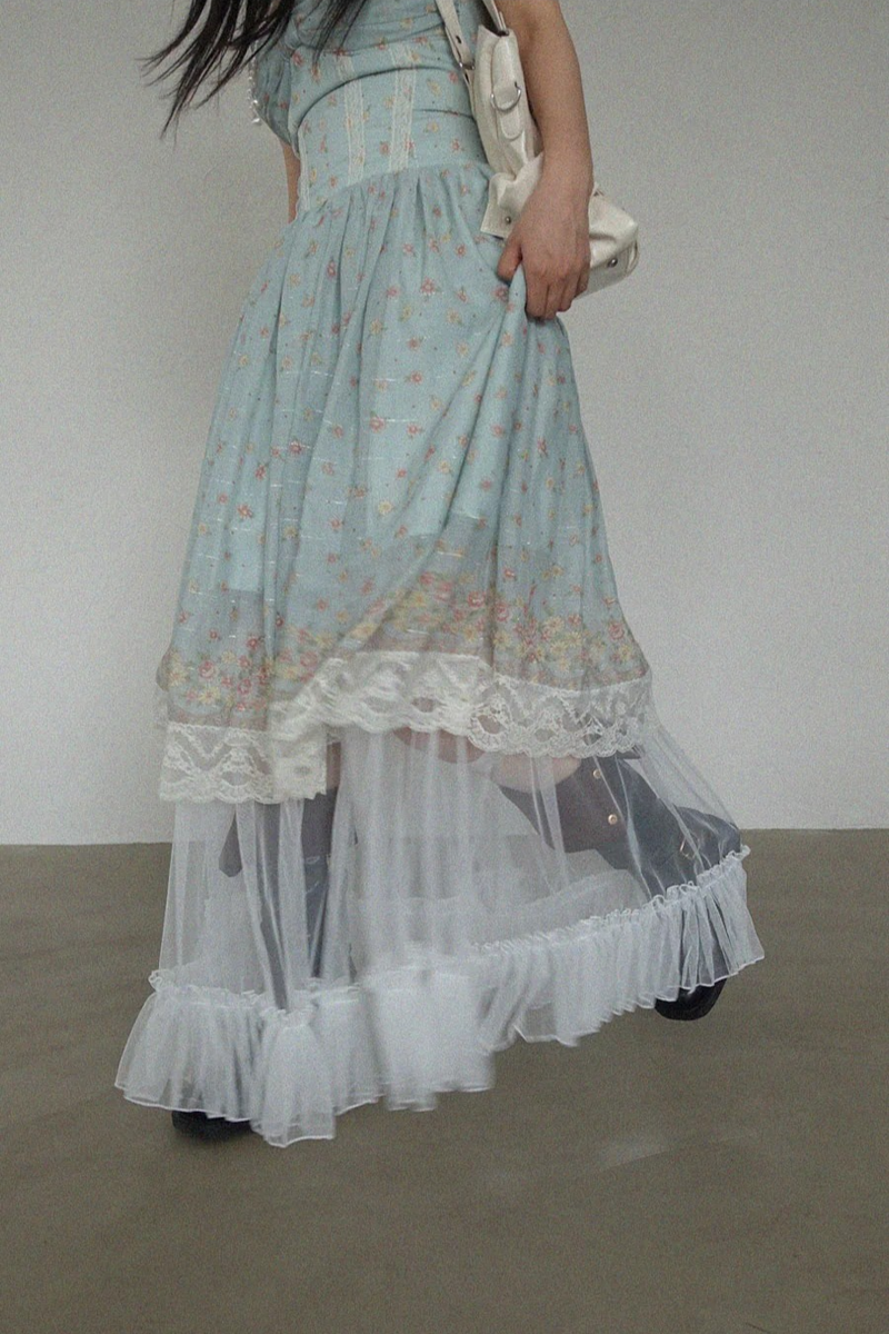 MINT BLOSSOM LACE DRESS