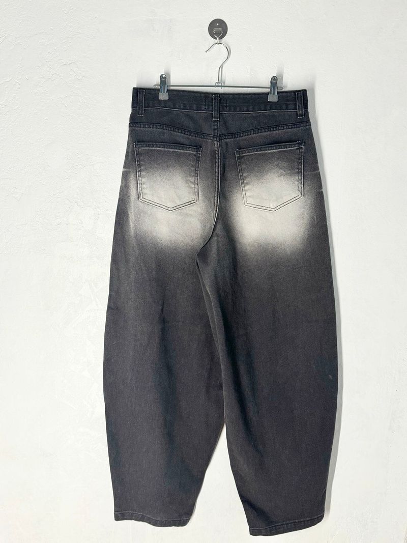 Sand Washing Denim Balloon Pants 2C
