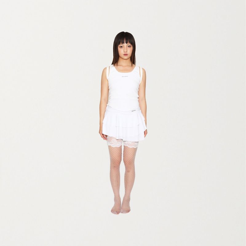 Diagonal line frill skirt 002