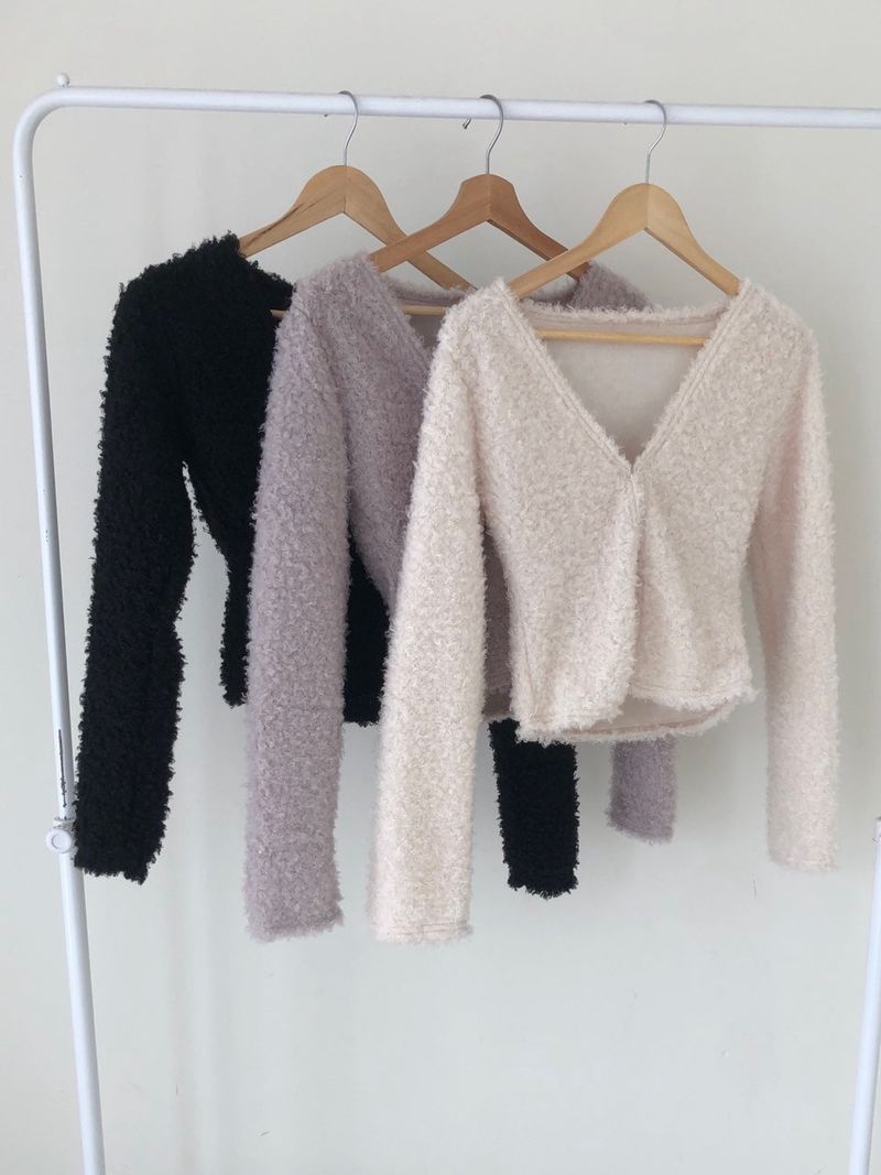 poodle fur cardigan