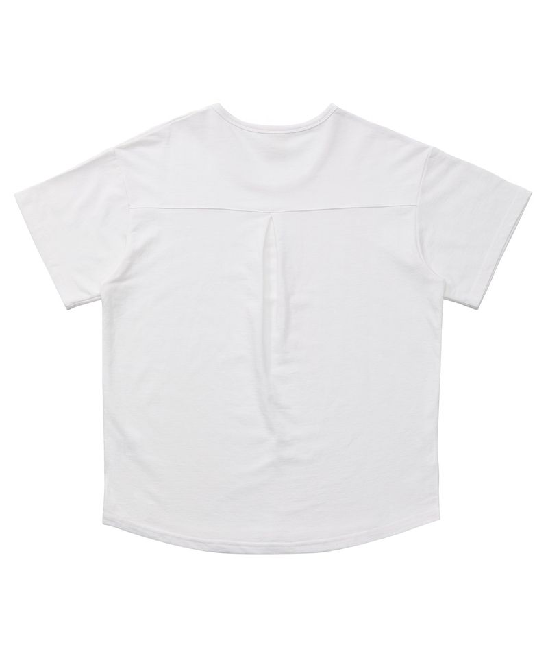 ESSENTIAL PLEAT U-NECK 1/2 TEE (Off-White)