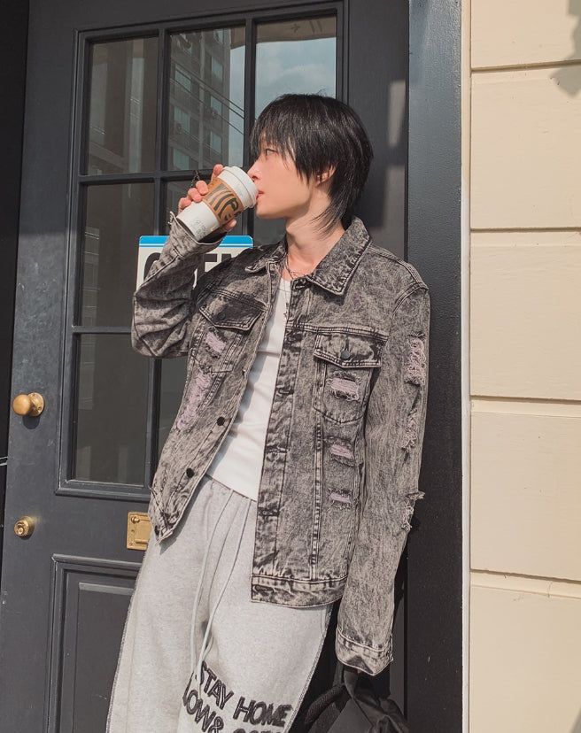 Metro Washing Damage Denim Jacket