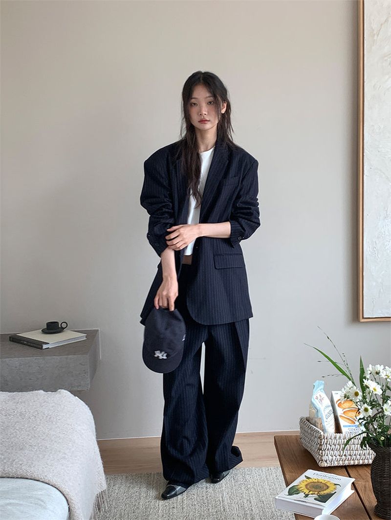PAPERMOON PIN STRIPE BLAZER JACKET