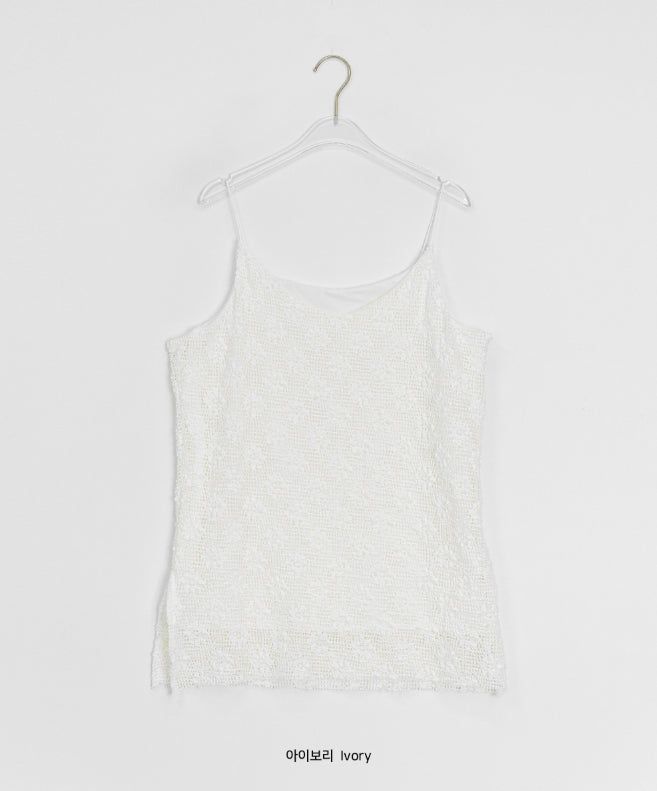 Foreri Punching Lace Layered Strap Sleeveless Mini One Piece