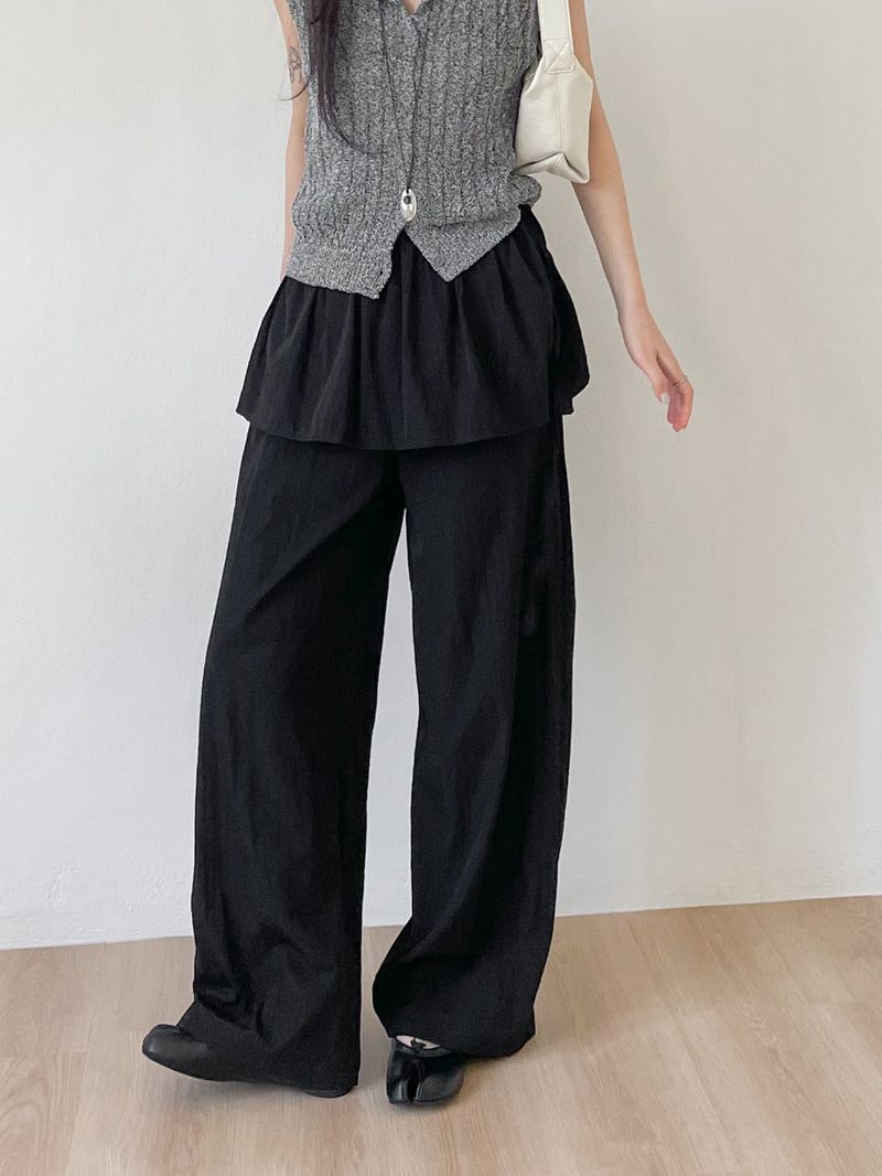 INCHANT ME(インチャントミー)の「Frill Wrap Nylon Wide Pants(Pants)」