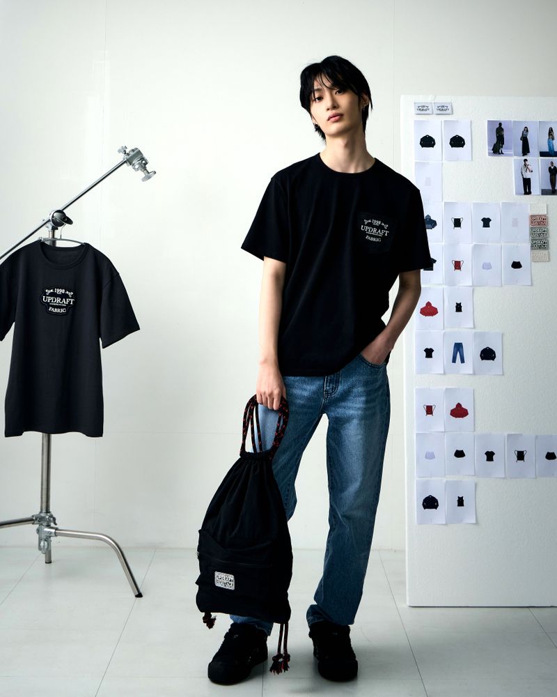 [UPDRAFT]LOGO PATCH NYLON BAG BLACK