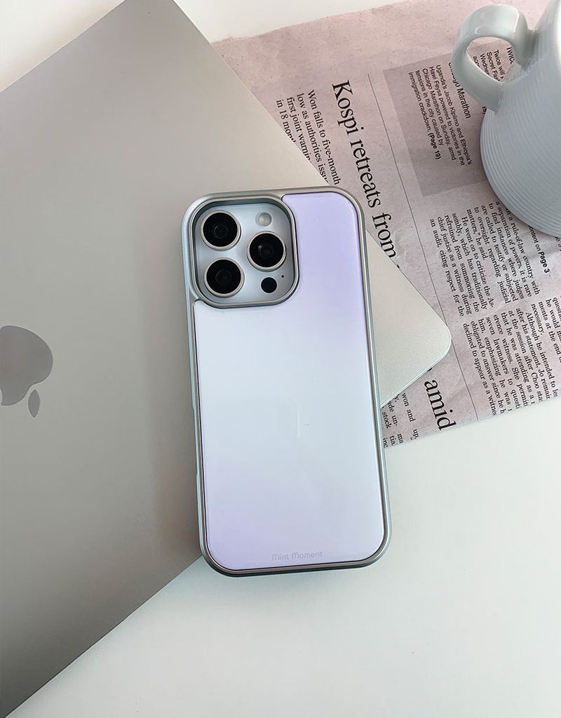 [MADE]ライラックブリーズ シルバーエポキシバンパー iPhoneケース