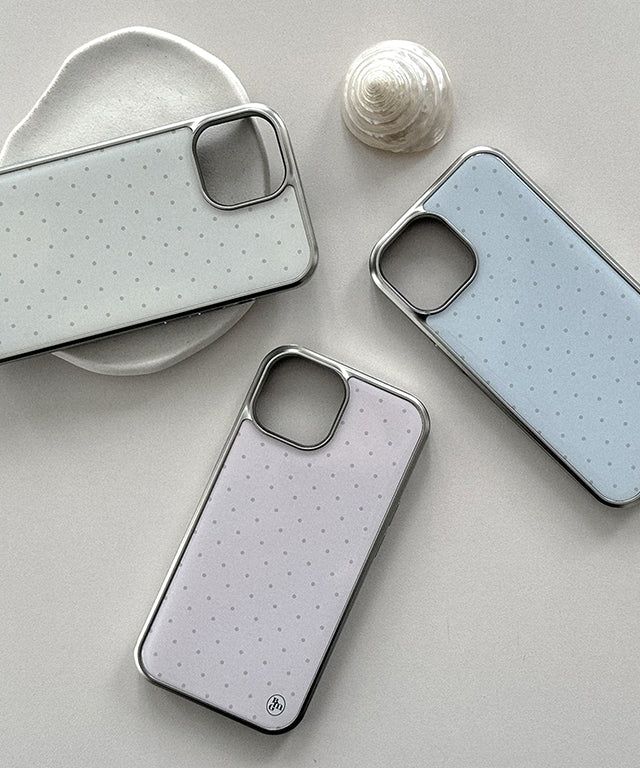  gray dot silver bumper case [4colors]