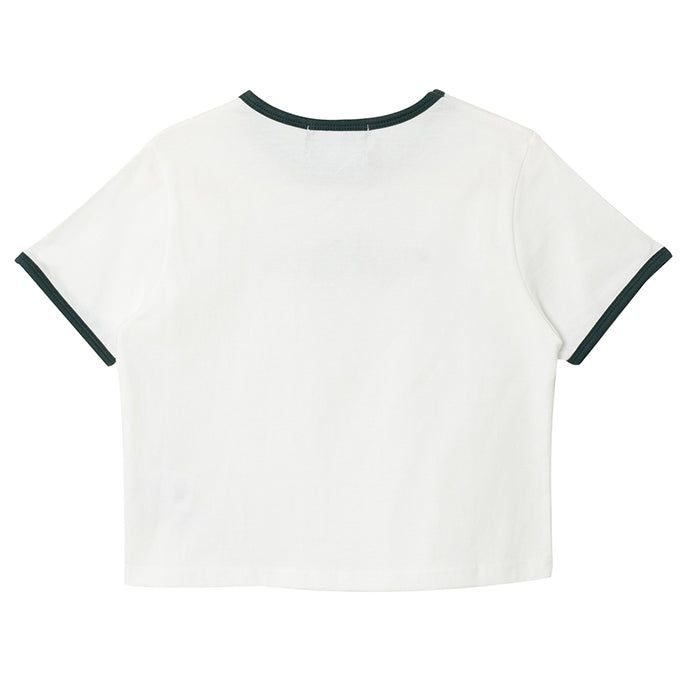 GREEN RABBIT EMOJI CROP T-SHIRT