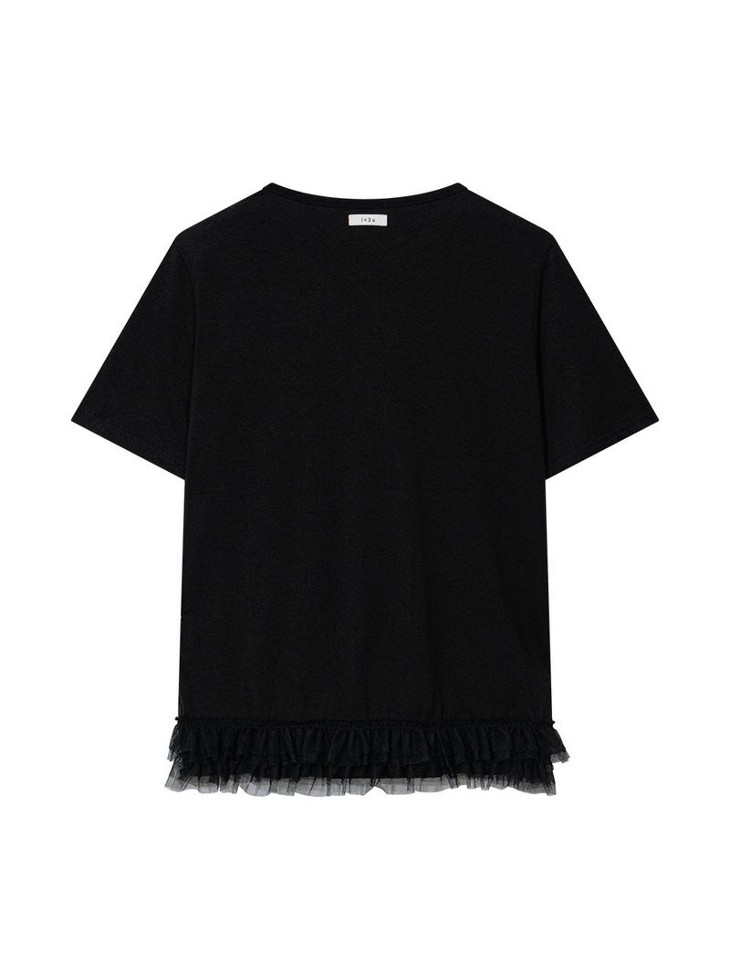 FRILL CANCAN T-SHIRT(BLACK)