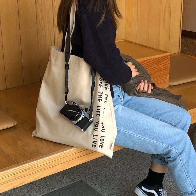 bora and（ボラアンド）の「Lettering eco bag (Milk cocoa)（Bags）」