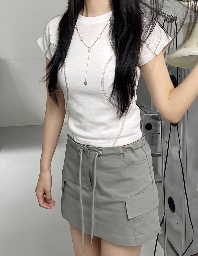nylon low string mini skirt