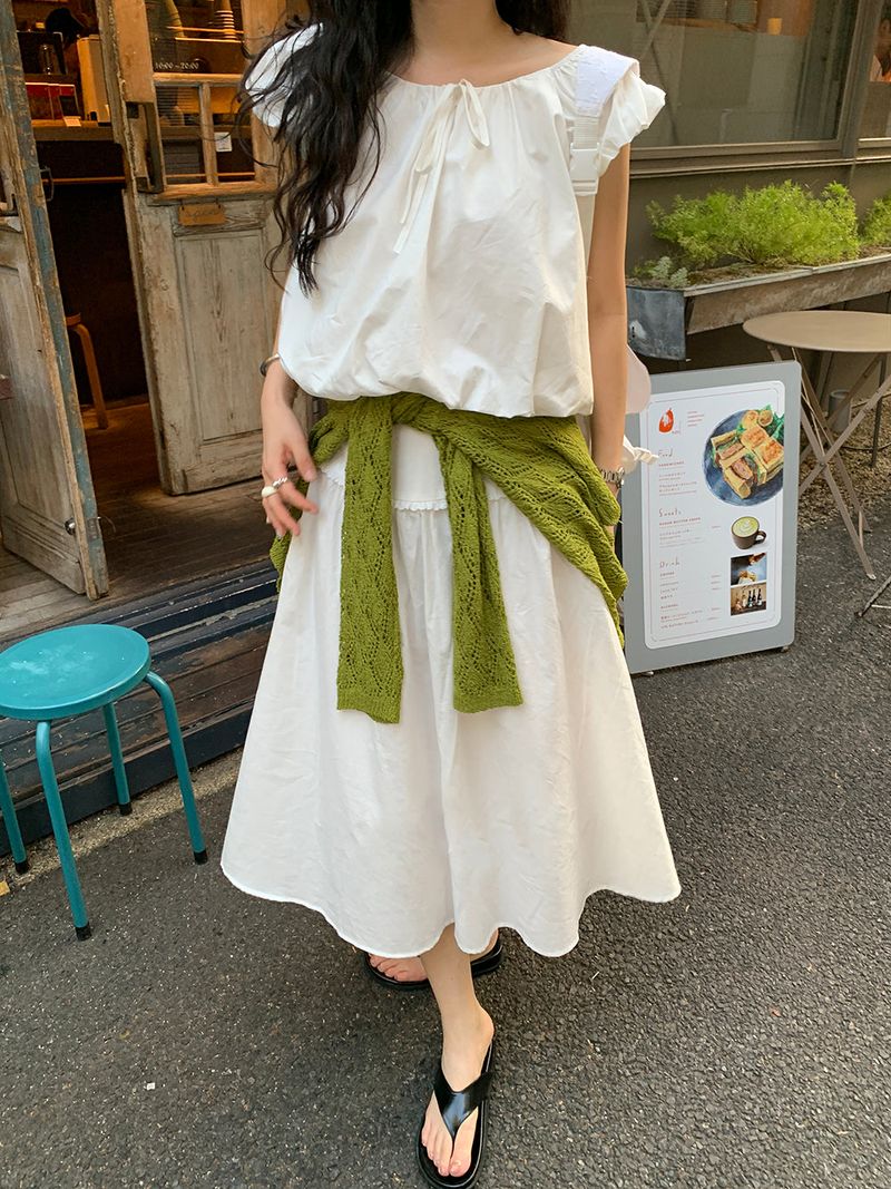 [MADE] Air frill long skirt