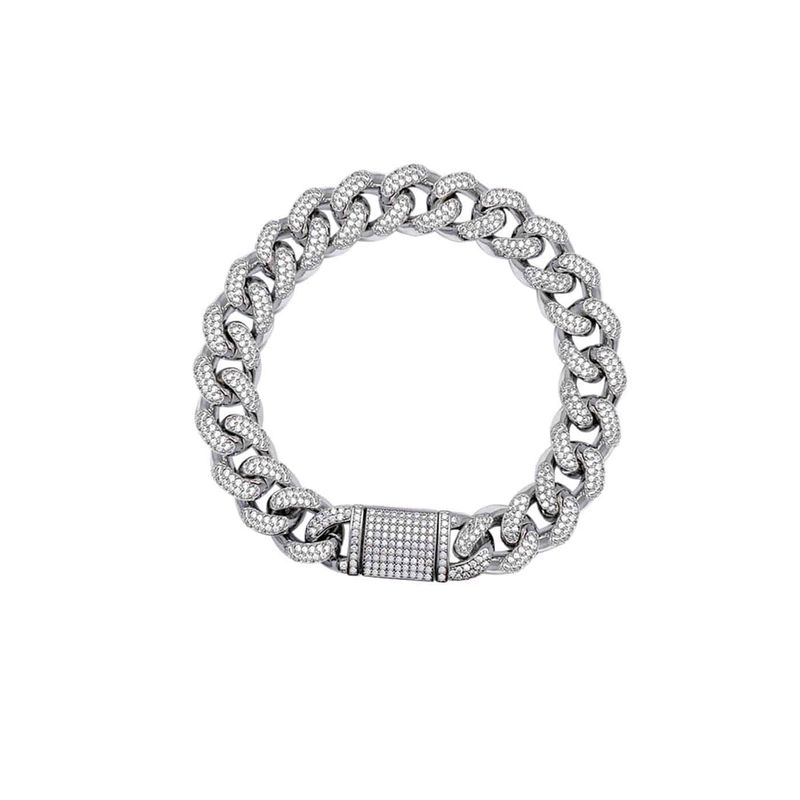 blackpurple（ブラックパープル）の「[Wearing Stray Kids] Ice Bold Cuban Chain Bracelet - 15mm（Accessories）」