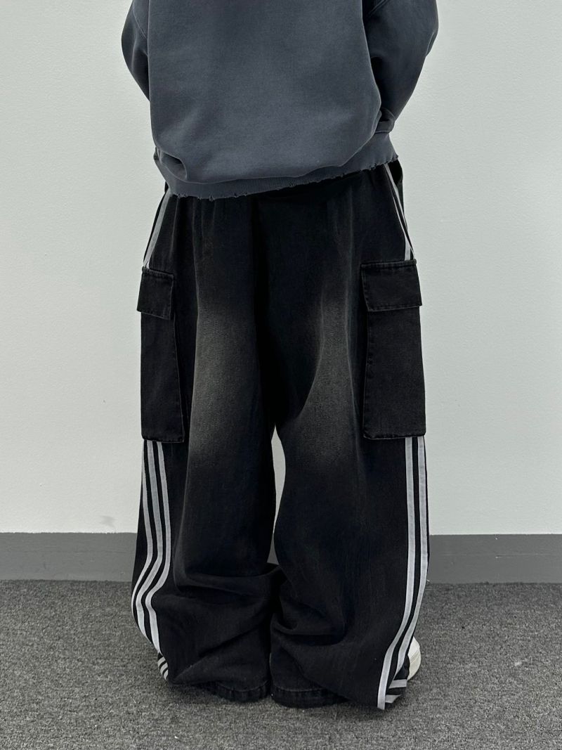  denim track cargo pants
