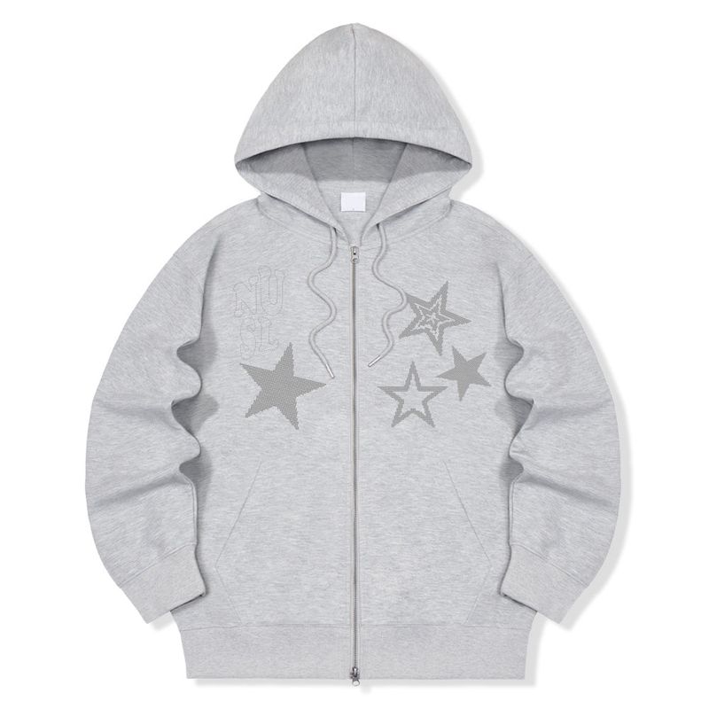 Dot Star 2way Zip-Up Hoodie - 2COLOR