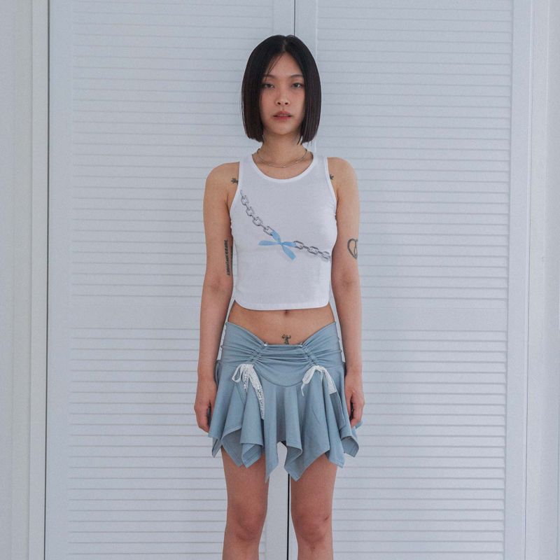 shadow ribbon sleeves_BLUE