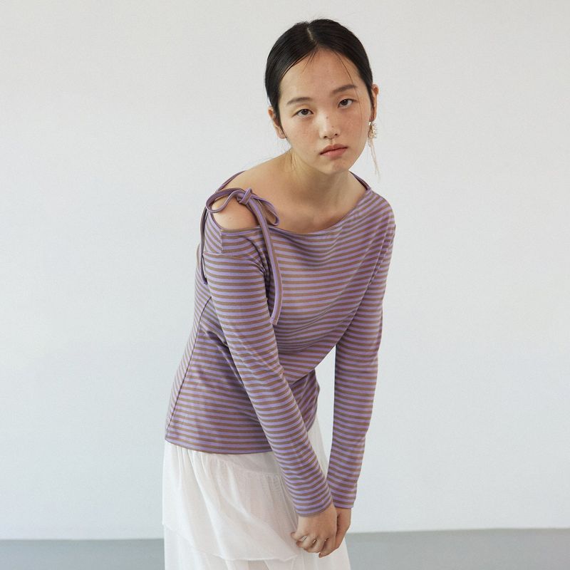 Stripe unbalance long sleeves