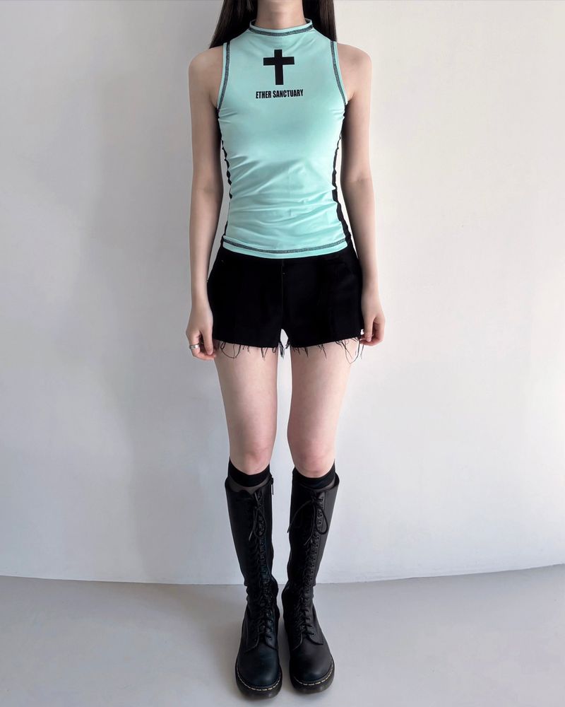 Cross Sleeveless Top (Mint)