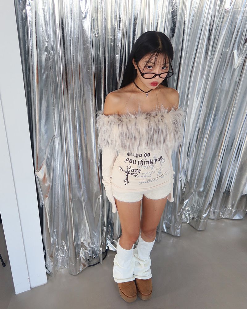 woolen fur shorts