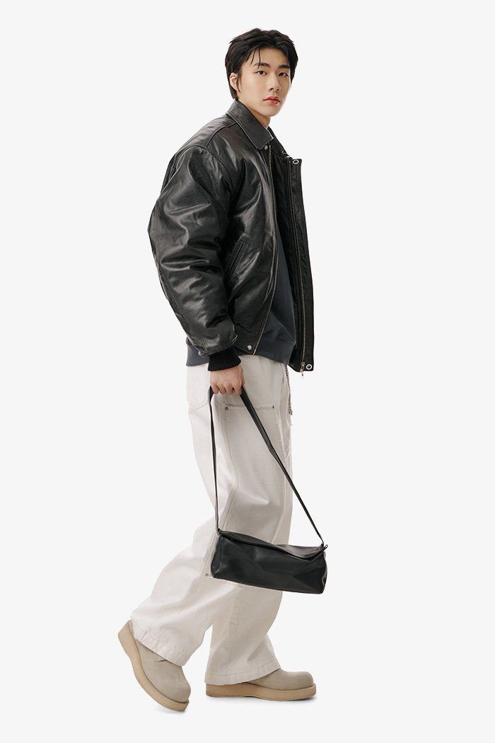 SUPPORT SERIES COWHIDE CRACK JACKET BLACK
