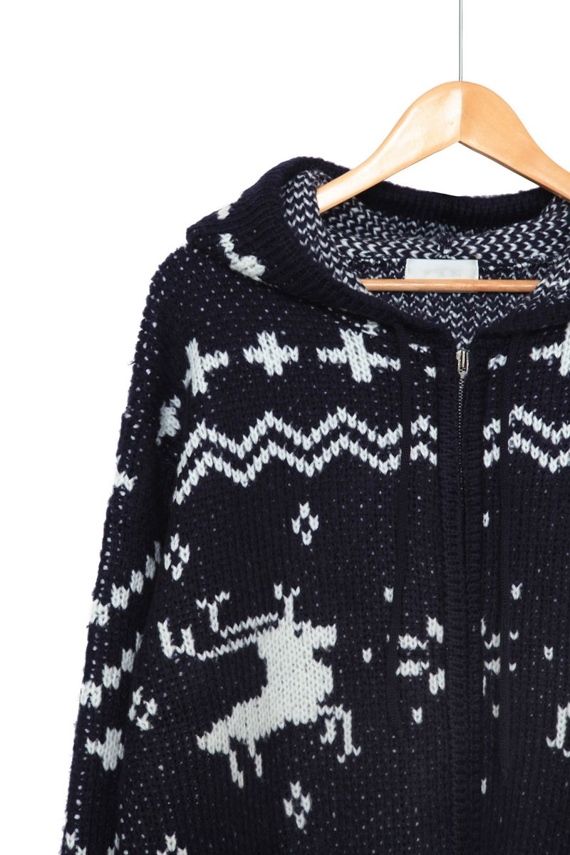 Nordic Knit Hood Zip-Up