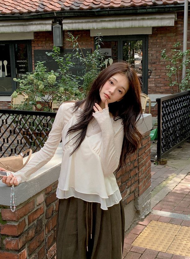 [SHOPPERMADE] Satin Silky Chiffon Sleeveless Blouse