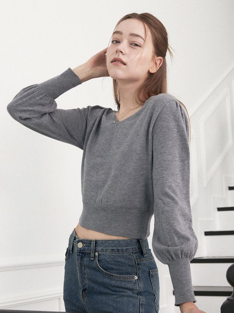 Emma Puff Knit (Grey)