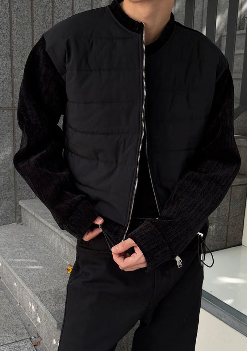 [F/W] Velvet crop padding cardigan(2color)