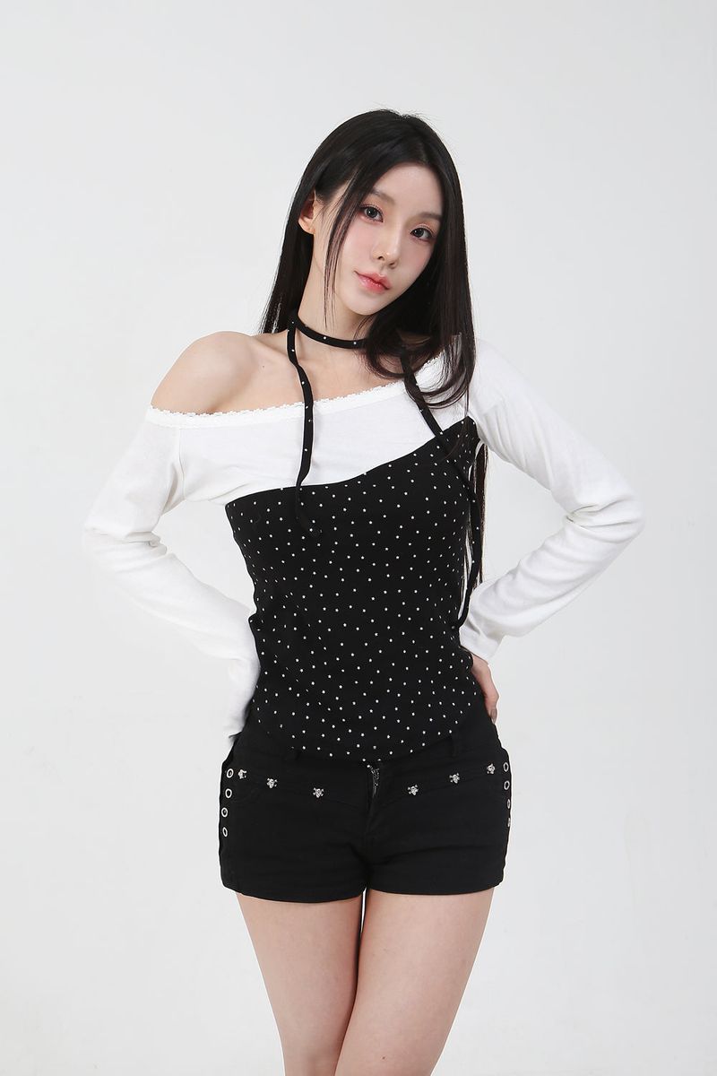 Lace Mini Star T-shirt_black