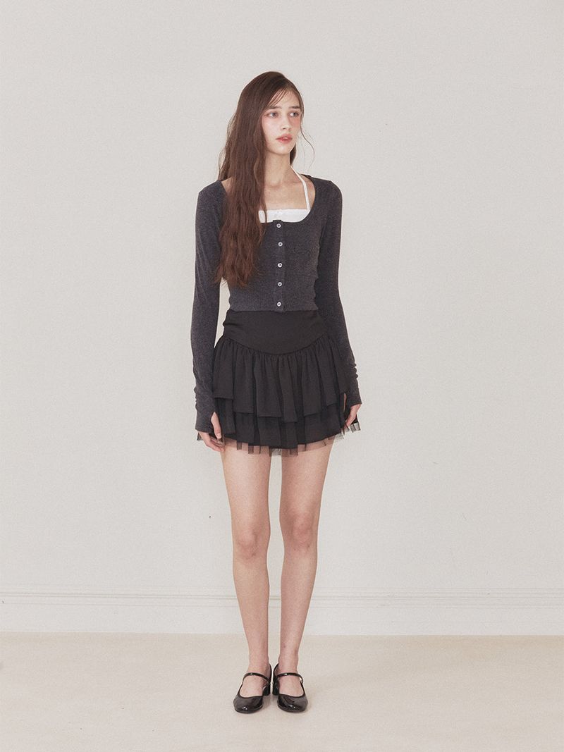 Luna cardigan set (Charcoal)