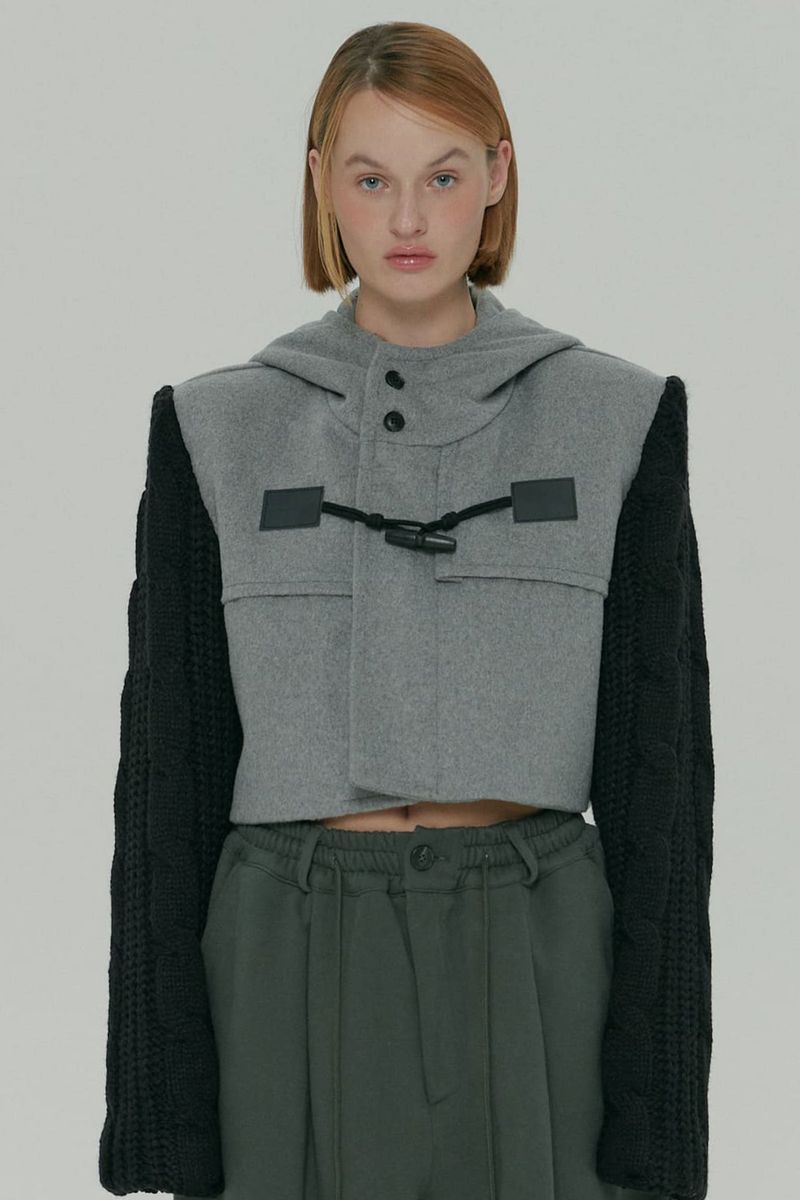 MOIFAIRE（モイフェア）の「WOOL KNIT DUFFLE COAT / GRAY（Jackets/Outerwear）」