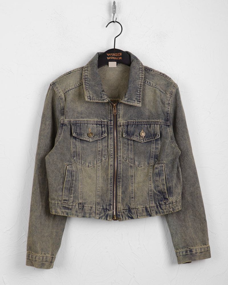 Bate vintage Y2K washed two-way denim jacket