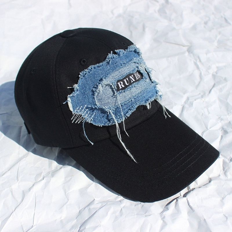 denim patchwork ball cap (denim)
