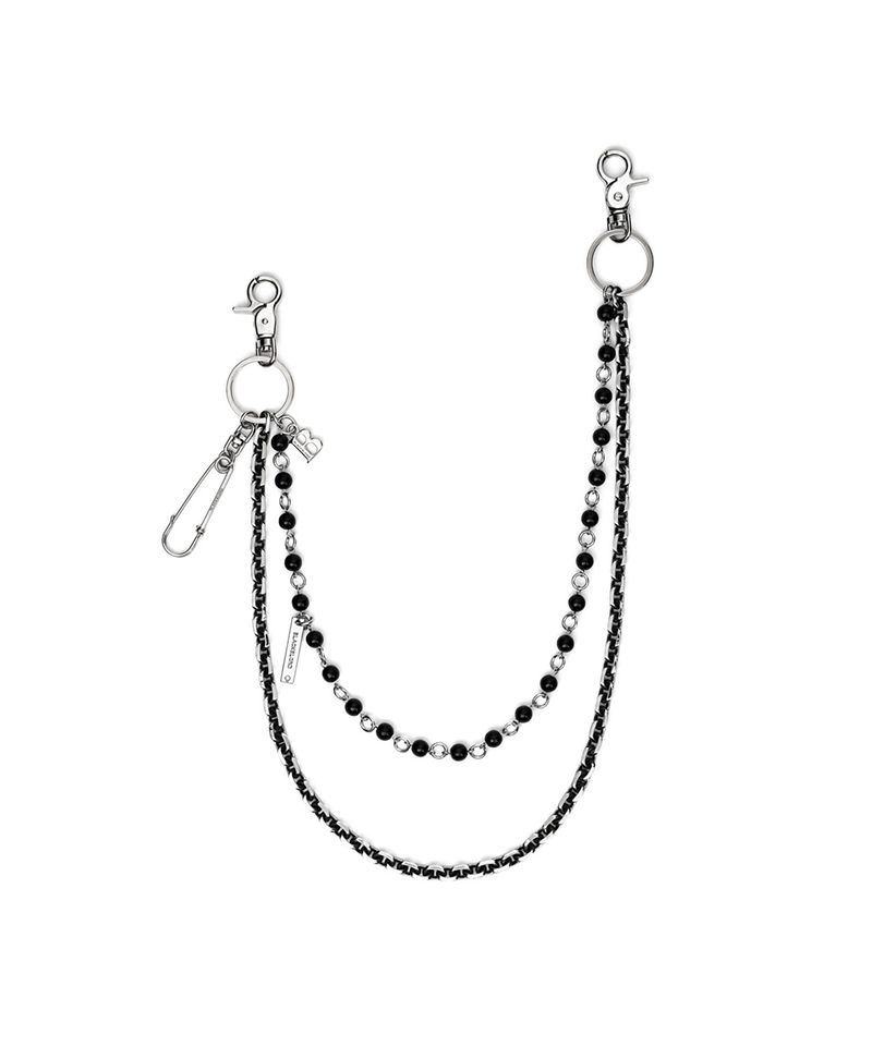 BLACKBLOND（ブラックブロンド）の「BBD ストーンボール 2-Line パンツチェーン (Silver&Black)（アクセサリー）」