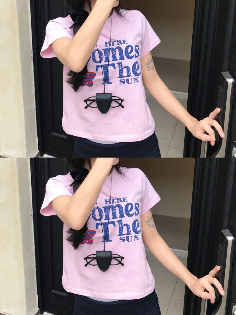 Tiny Summer Comes Strar Lettering Half Sleeve T-shirt