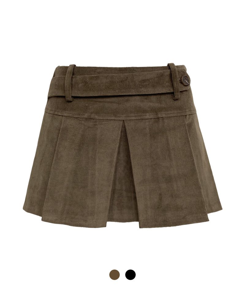 Cozy&Kitsch(コージーアンドキッチ)の「Pleated Corduroy Belt Skirt(Skirts)」