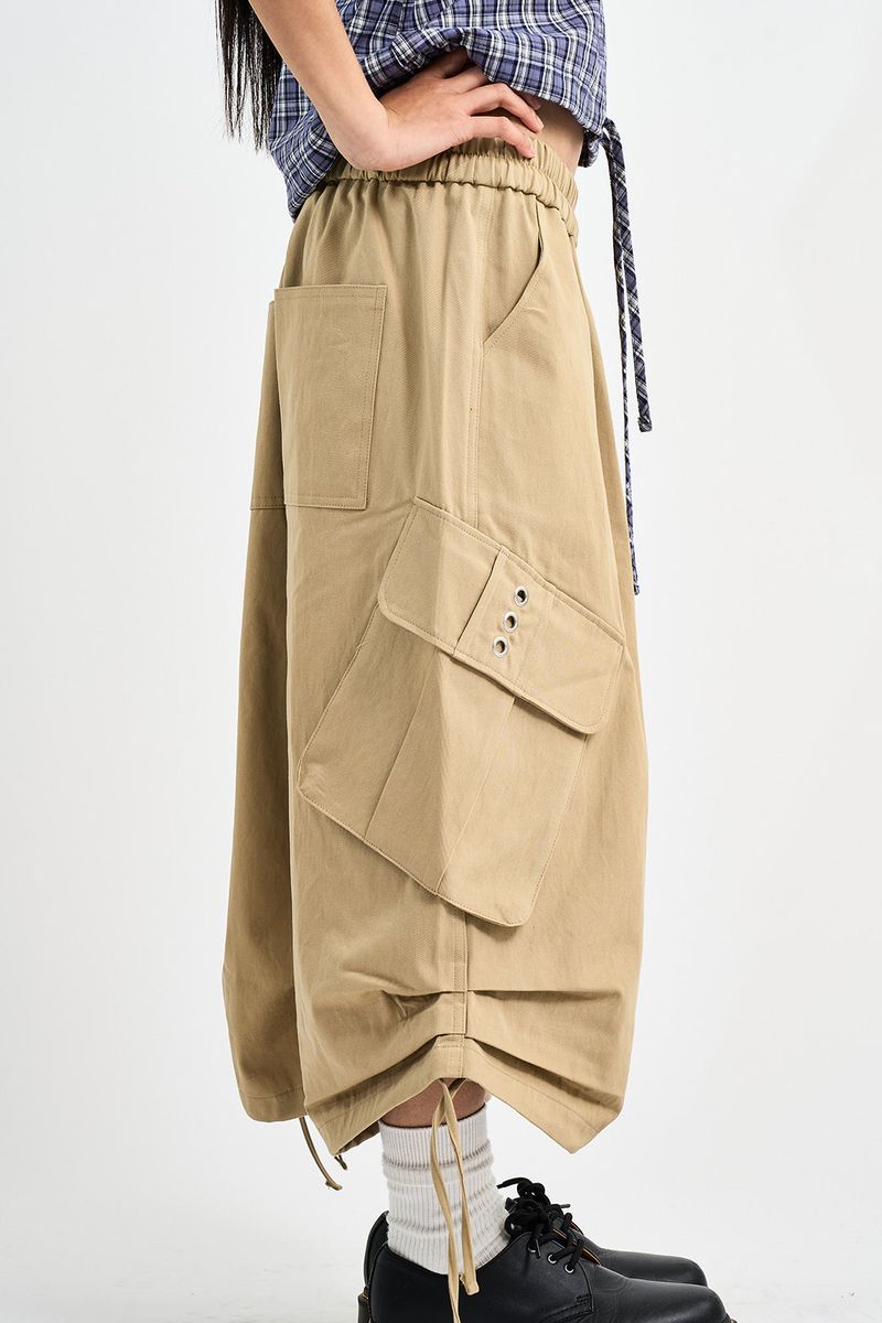 String Balloon Bermuda Pants