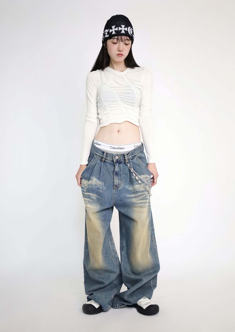 Shirred Asymmetrical T-Shirt